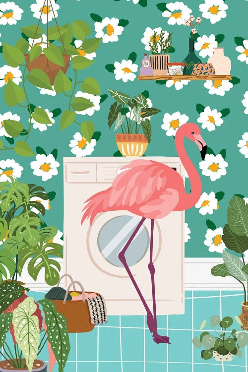 In Laundry Room - Tropical Decor by Jania Sharipzhanova wall art