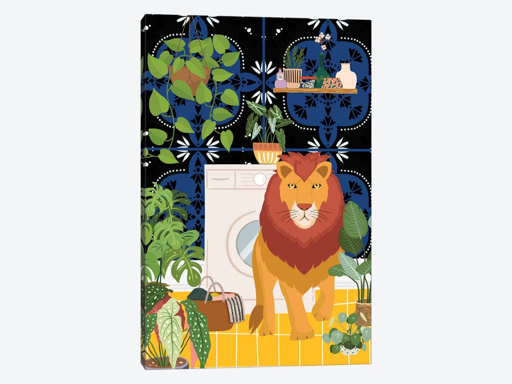 Lion In My Moroccan Style Laundry Room by Jania Sharipzhanova 1-piece Canvas Print