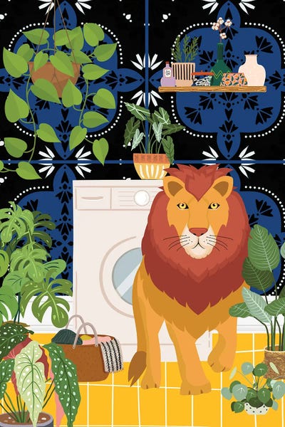 Jania Sharipzhanova: Lion In My Moroccan Style Laundry Room by Jania Sharipzhanova