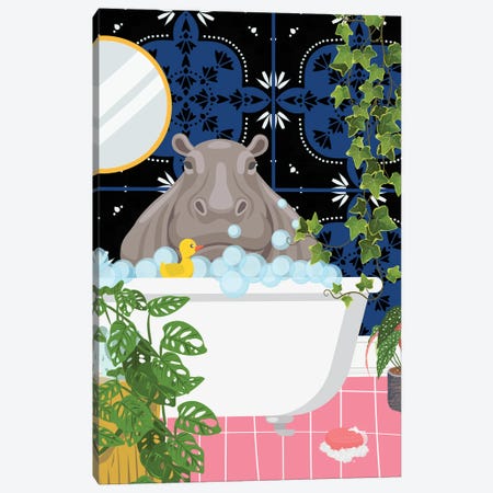 Hippo In My Moroccan Style Bathroom Canvas Print #SHZ682} by Jania Sharipzhanova Canvas Artwork
