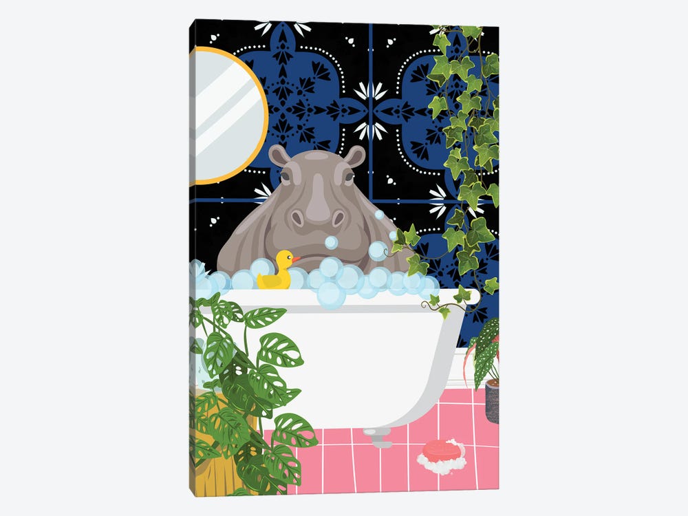 Hippo In My Moroccan Style Bathroom by Jania Sharipzhanova 1-piece Canvas Artwork