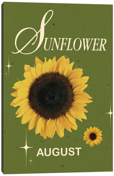 August Birth Flower Sunflower Canvas Art Print - Jania Sharipzhanova