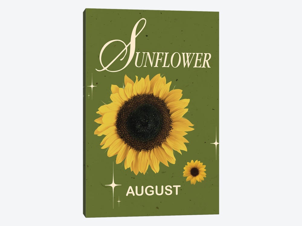 August Birth Flower Sunflower by Jania Sharipzhanova 1-piece Canvas Print