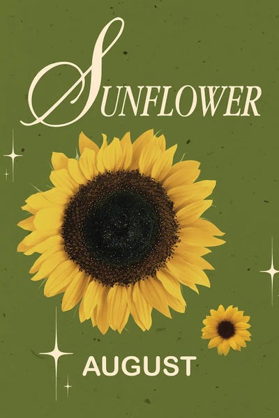 Fine Art Print: August Birth Flower Sunflower by Jania Sharipzhanova