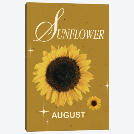 August Birth Flower Is Sunflower Canvas Print #SHZ684} by Jania Sharipzhanova Canvas Art Print