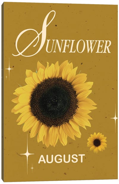 August Birth Flower Is Sunflower Canvas Art Print - Jania Sharipzhanova