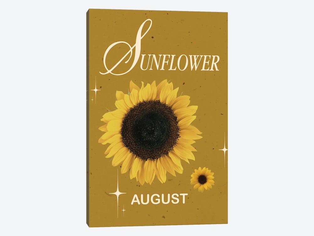 August Birth Flower Is Sunflower by Jania Sharipzhanova 1-piece Canvas Wall Art