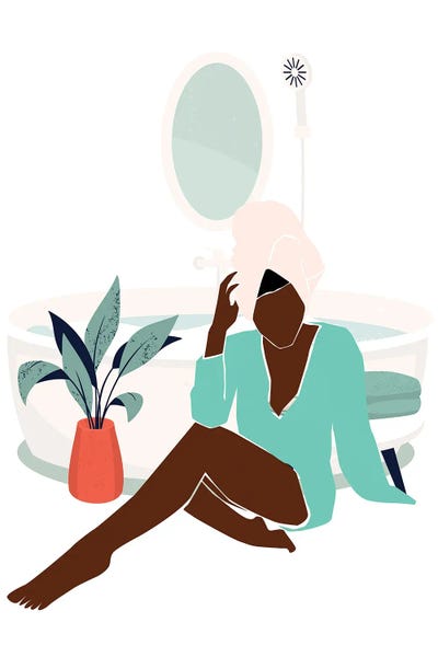 Bathing Art by Jania Sharipzhanova canvas print