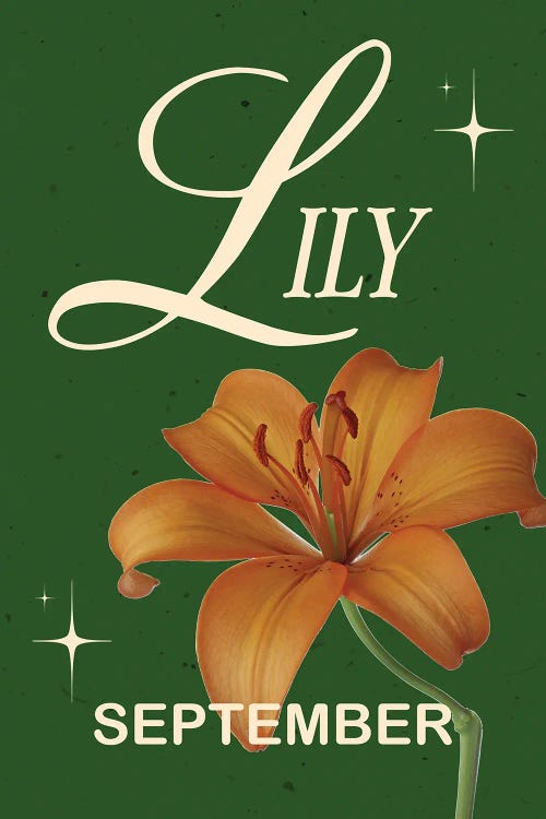 September Birth Flower Lily by Jania Sharipzhanova wall art