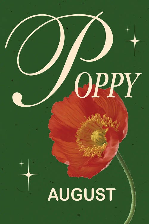 August Birth Flower Poppy