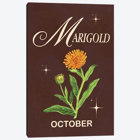 October Birth Flower Is Marigold Canvas Print #SHZ697} by Jania Sharipzhanova Canvas Artwork