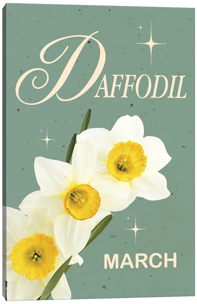 March Birth Flower Daffordil Canvas Art Print - Daffodil Art