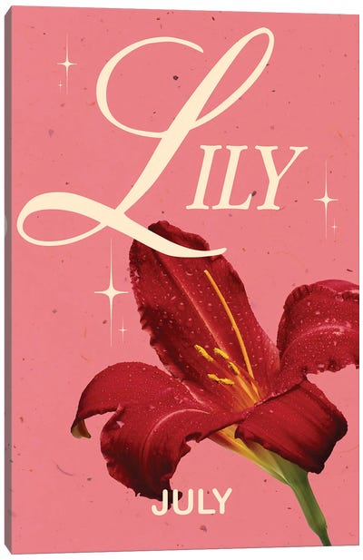 July Birth Flower Lily Canvas Art Print