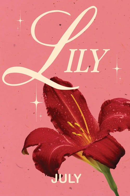 July Birth Flower Lily by Jania Sharipzhanova wall art