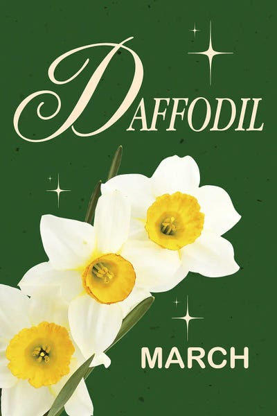 Daffodils: Daffodil Birth Flower by Jania Sharipzhanova