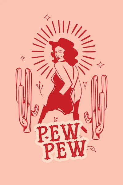 Jania Sharipzhanova: Cowgirl On Peach by Jania Sharipzhanova