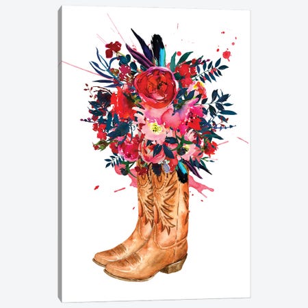 Boots And Roses Canvas Print #SHZ71} by Jania Sharipzhanova Art Print