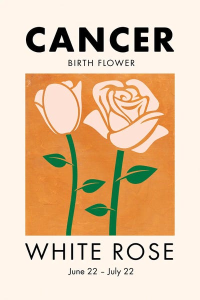 Fine Art Print: Cancer Birth Flower by Jania Sharipzhanova