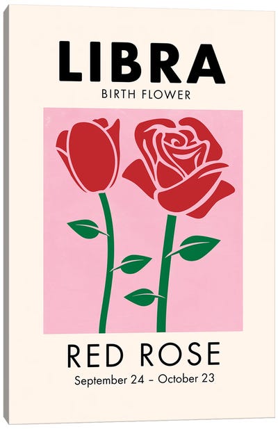 Libra Birth Flower Canvas Art Print - Libra Art