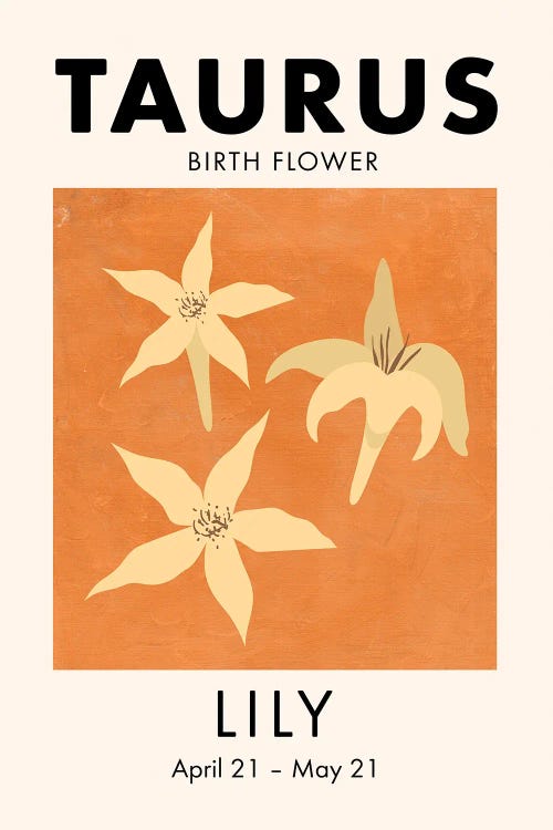Taurus Birth Flower by Jania Sharipzhanova wall art