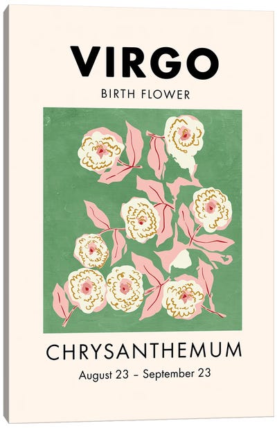 Virgo Birth Flower Canvas Art Print - Chrysanthemum Art