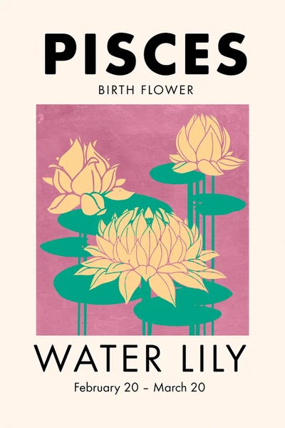 Water Lilies: Pisces Birth Flower by Jania Sharipzhanova