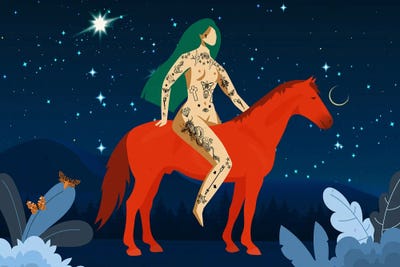 Night Ride by Jania Sharipzhanova multi panel art