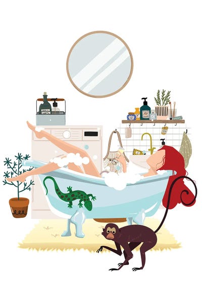 Monkeys: Urban Jungles In The Bathroom by Jania Sharipzhanova