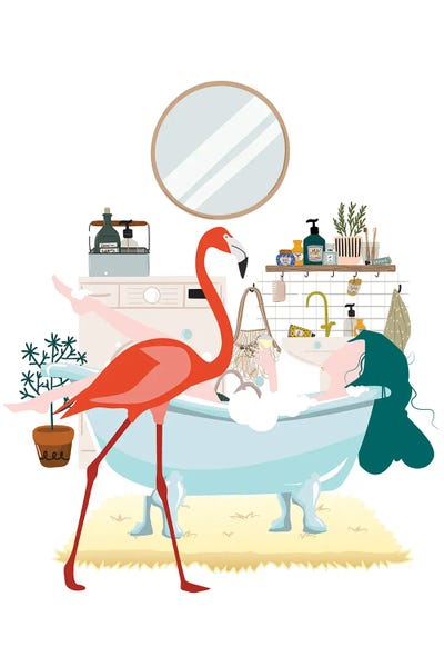 Flamingos: Pink Flamingo Urban Jungles by Jania Sharipzhanova