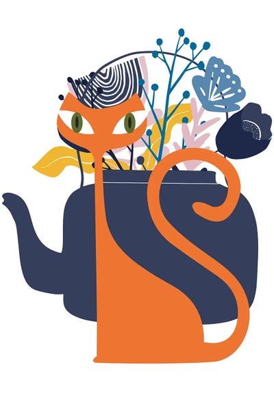 Orange Cats: Mod Ginger Cat by Jania Sharipzhanova