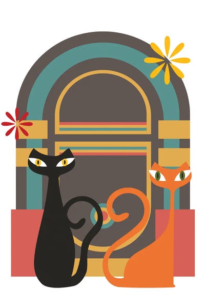 Orange Cats: Jukebox Mod Cats by Jania Sharipzhanova