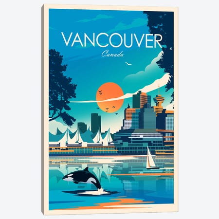 Vancouver Canvas Print #SIC100} by Studio Inception Canvas Art