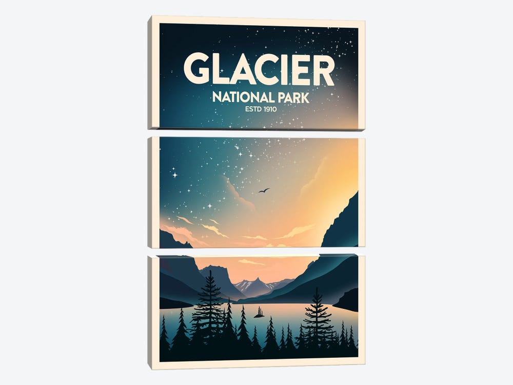 Glacier National Park by Studio Inception 3-piece Canvas Art