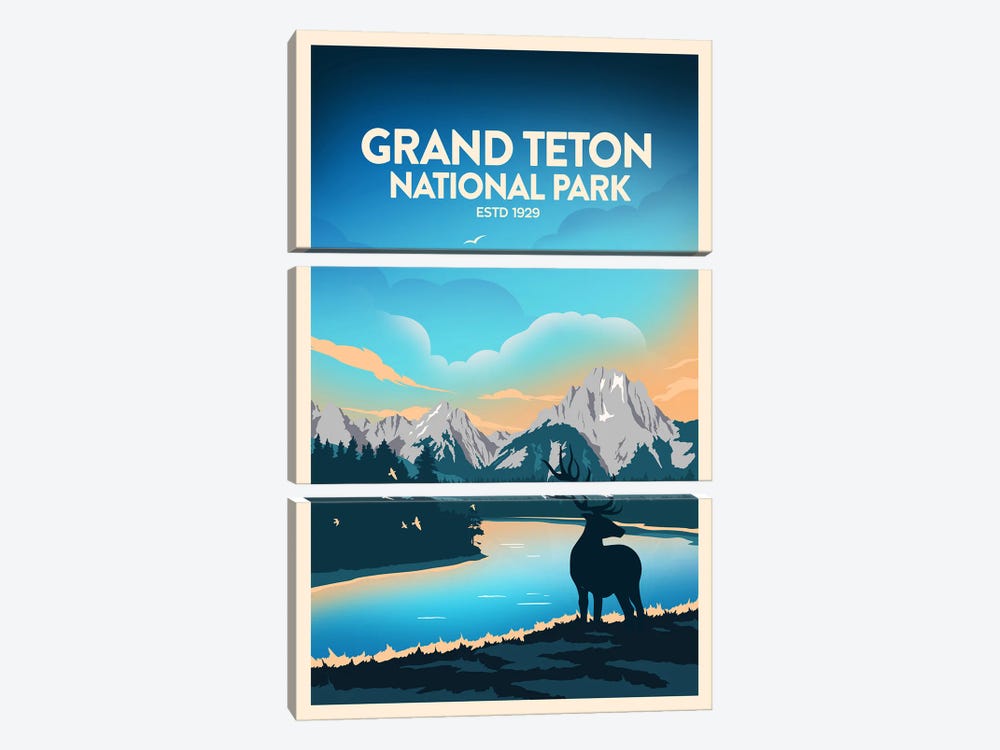 Grand Teton National Park by Studio Inception 3-piece Canvas Artwork