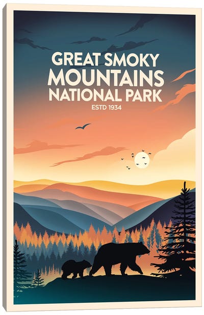 Great Smoky Mountains National Park Canvas Art Print - Sunrise & Sunset Art
