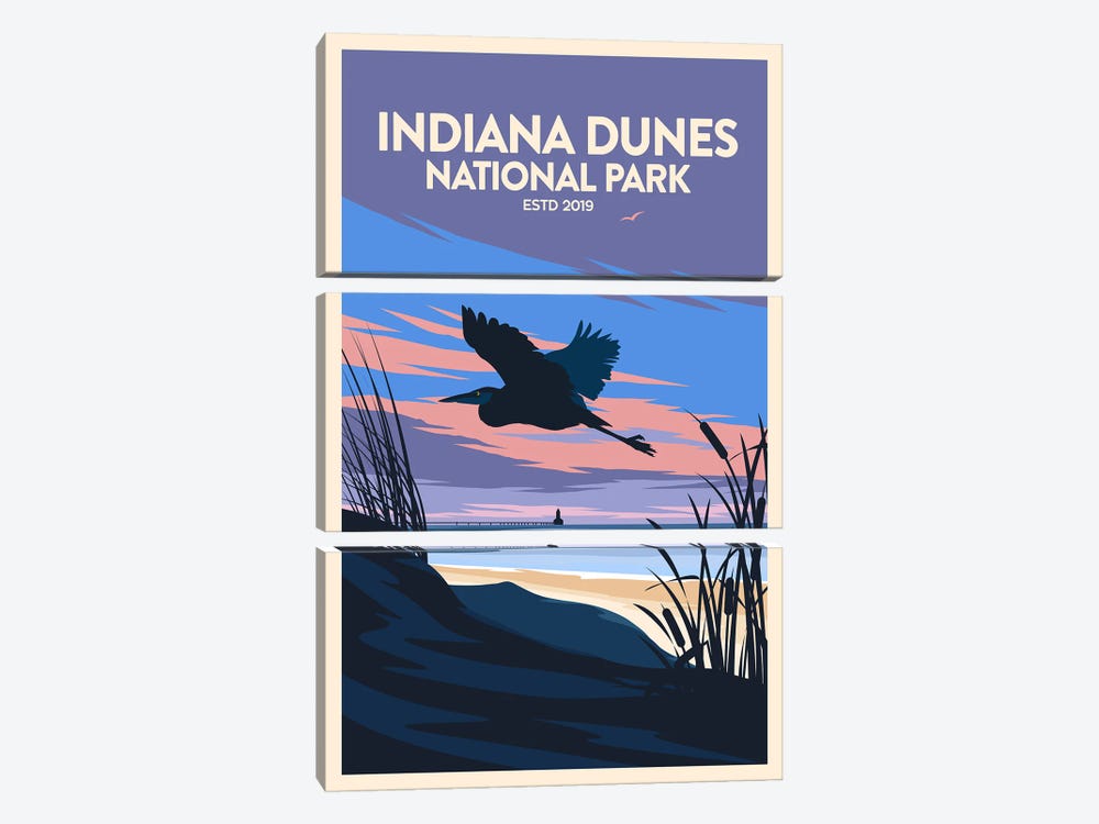 Indiana Dunes National Park by Studio Inception 3-piece Canvas Art Print