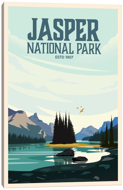Jasper National Park Canvas Art Print - National Parks Travel Posters