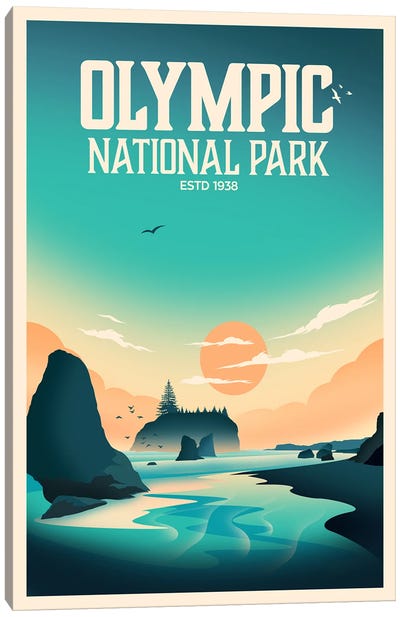 Olympic National Park Canvas Art Print - National Parks Travel Posters