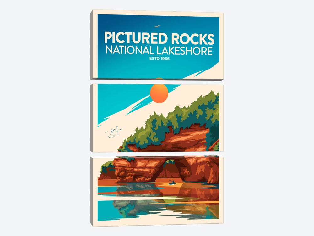 Pictured Rocks National Lakeshore by Studio Inception 3-piece Canvas Art