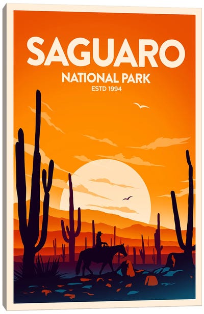 Saguaro National Park Canvas Art Print - Succulent Art
