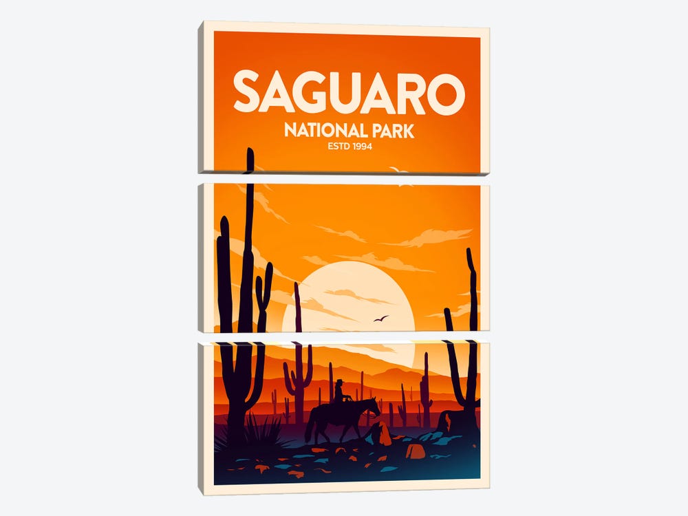Saguaro National Park by Studio Inception 3-piece Canvas Art