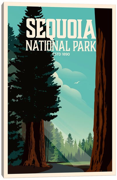Sequoia National Park Canvas Art Print - National Parks Travel Posters