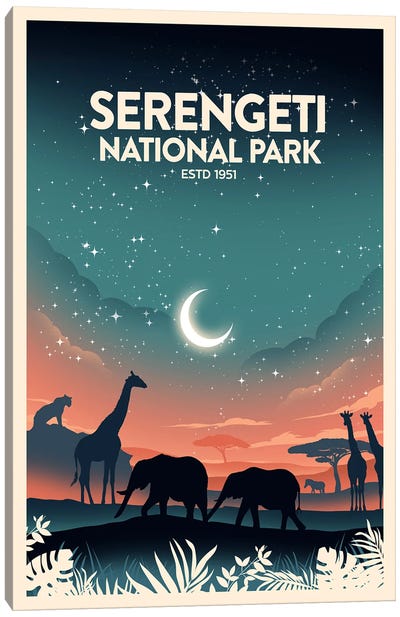 Serengeti National Park Canvas Art Print - National Parks Travel Posters
