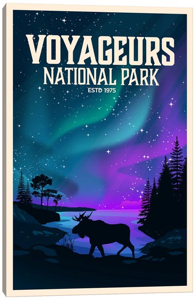 Voyageurs National Park Canvas Art Print - Moose Art