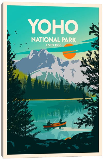 Yoho National Park Canvas Art Print - Canoe Art
