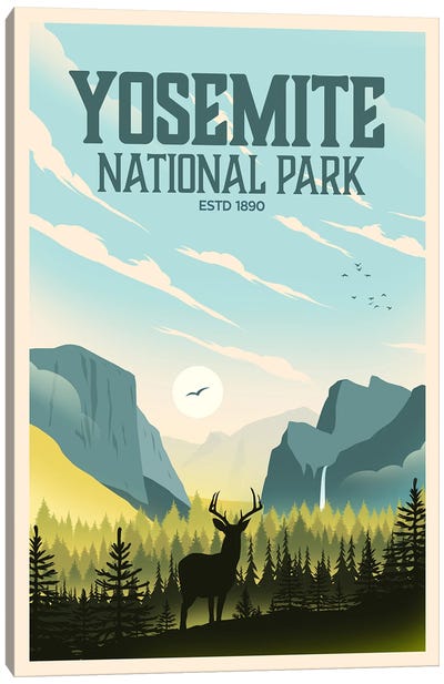 Yosemite National Park Canvas Art Print - Deer Art