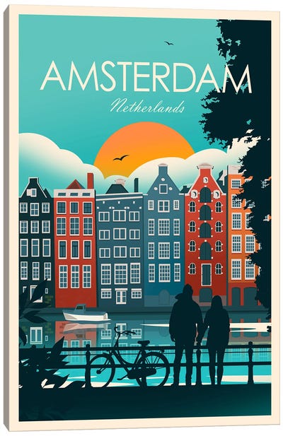 Amsterdam Canvas Art Print - Amsterdam Travel Posters