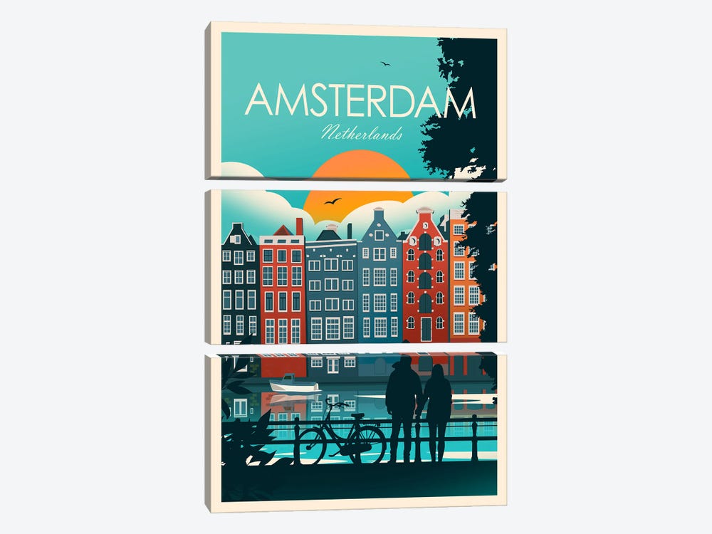 Amsterdam by Studio Inception 3-piece Canvas Art Print