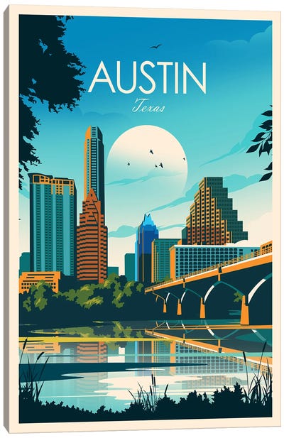 Austin Canvas Art Print - Scenic & Nature Typography