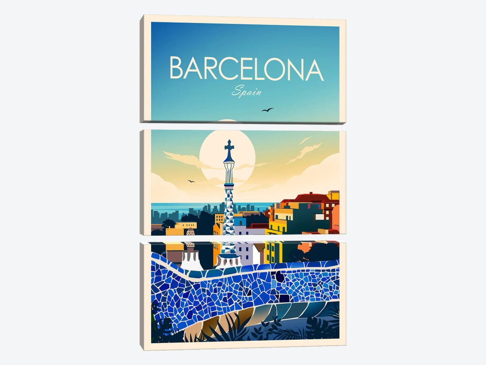 Barcelona by Studio Inception 3-piece Canvas Art Print